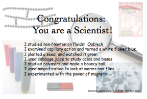 Science club diploma